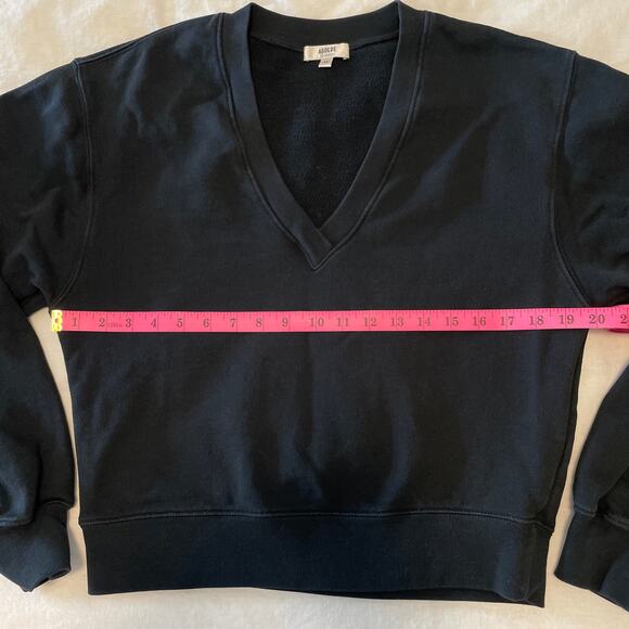 Agolde Black V Neck Pullover Sweater 100% Cotton Women's Small - Picture 4 of 8